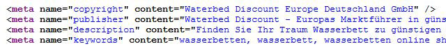 Metaangaben im Quelltext der Webseite