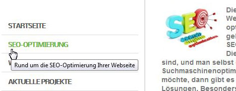 Title-Atribut für Menülinks mit Text