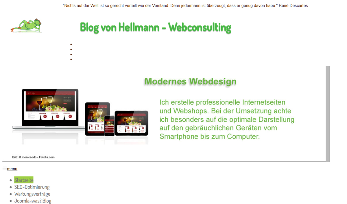 Fehlerhafte Darstellung des Templates nach Update