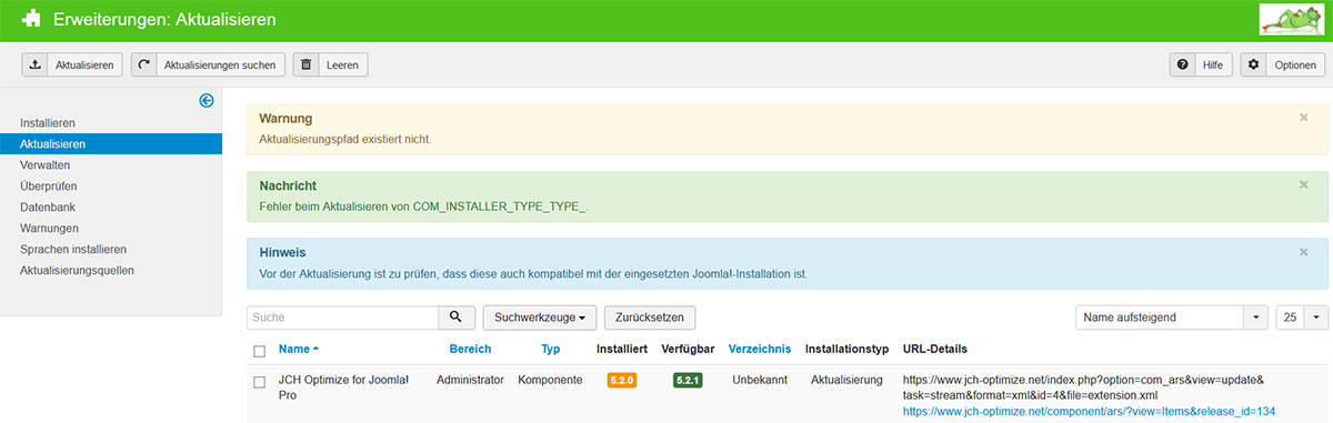 Das Plugin lässt sich nicht aktualisieren