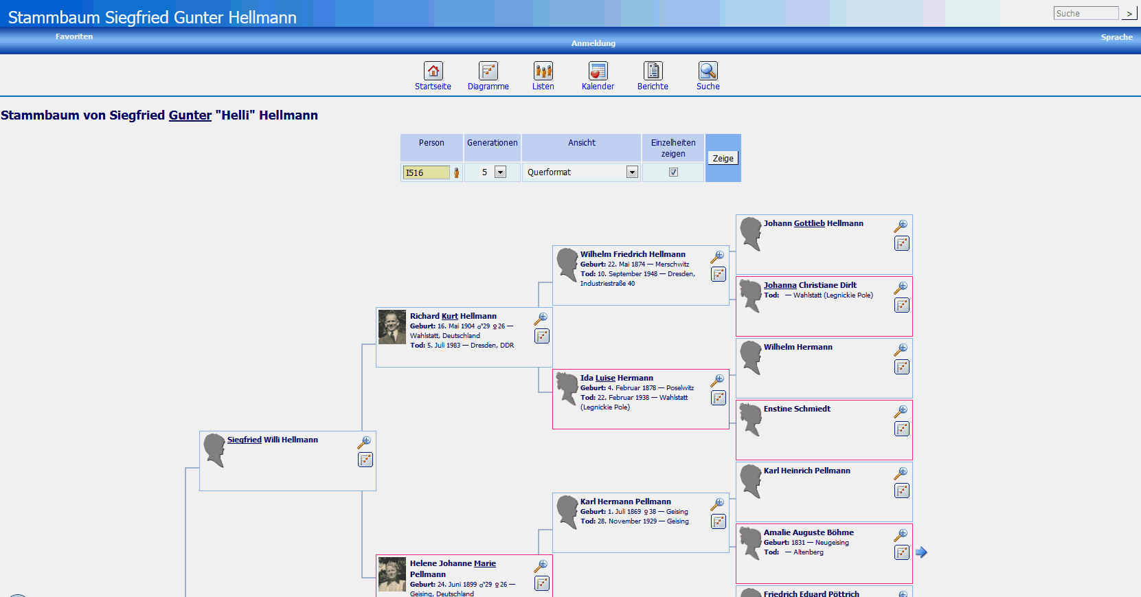 Meine Ahnen auf Webtrees